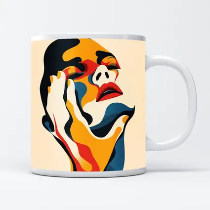 Abstract Woman Face Bold Color Art