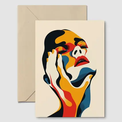 Abstract Woman Face Bold Color Art