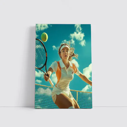 Tennis Player Woman Sky Blue Background