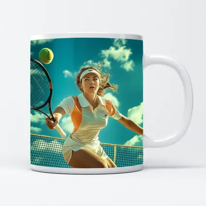 Tennis Player Woman Sky Blue Background