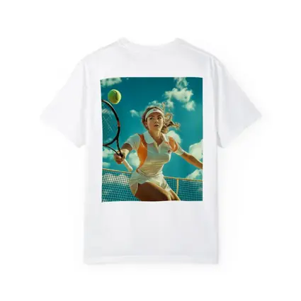 Tennis Player Woman Sky Blue Background