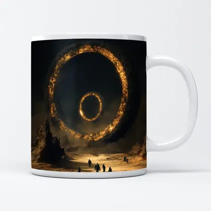 Ancient Stone Ring Desert Sci Fi Art