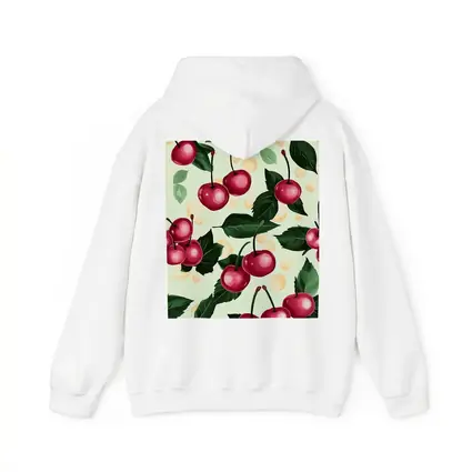 Red Cherry Pattern With Green Leaves