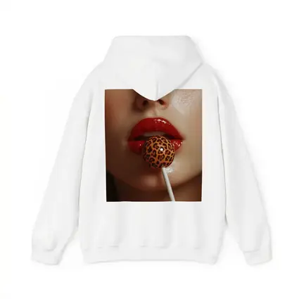 Red Lips Leopard Print Lollipop Close Up