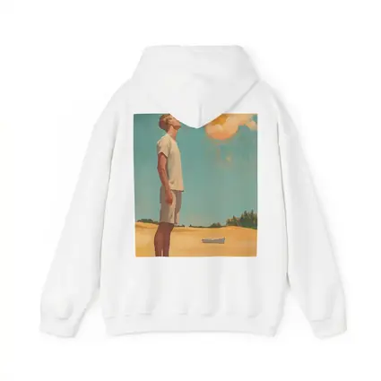 Young Man Looking Up Summer Sky Painting