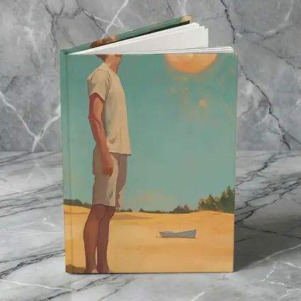 Young Man Looking Up Summer Sky Painting