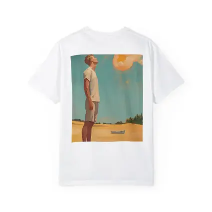 Young Man Looking Up Summer Sky Painting