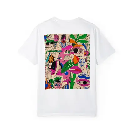 Surreal Psychedelic Faces Plants Abstract Pop Art