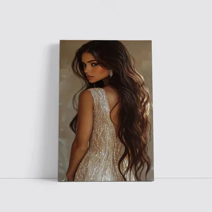 Elegant Woman Glitter Dress Digital Art