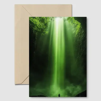 Lone Figure Green Light Forest Canyon