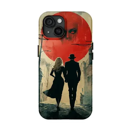 Dark Noir Couple Red Moon Horror