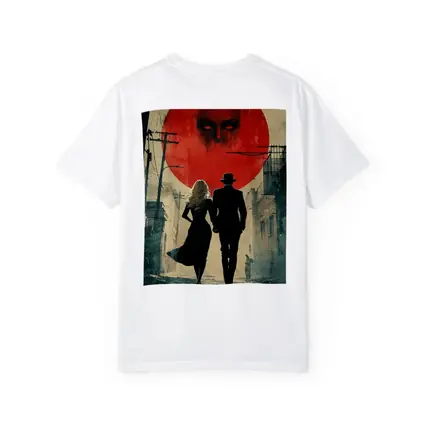 Dark Noir Couple Red Moon Horror