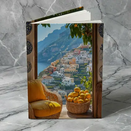 Amalfi Coast View Lemon Basket Yellow Chair