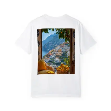Amalfi Coast View Lemon Basket Yellow Chair