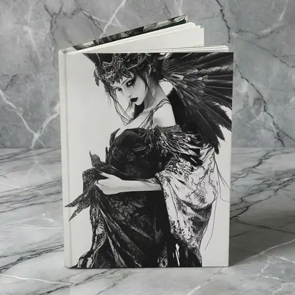 Dark Gothic Woman Black Feathers Fantasy Art