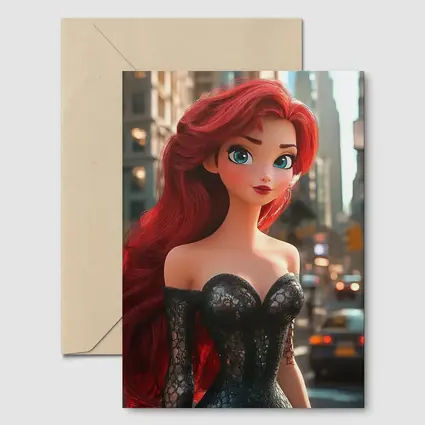 Red Hair Anime Girl City Street