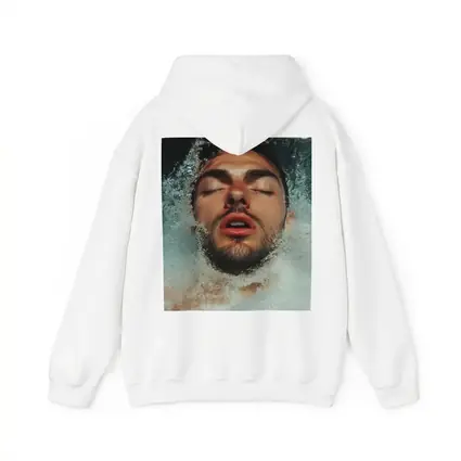 Man Emerging From Water Eyes Closed