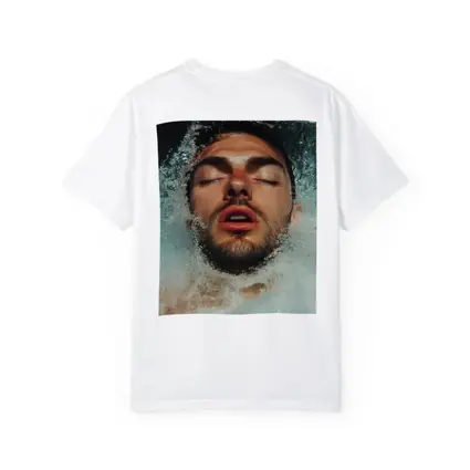 Man Emerging From Water Eyes Closed