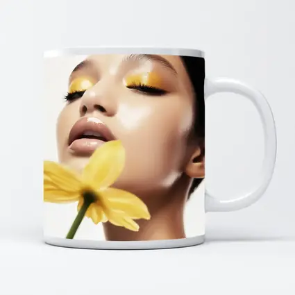 Woman Yellow Eye Makeup Flower Beauty