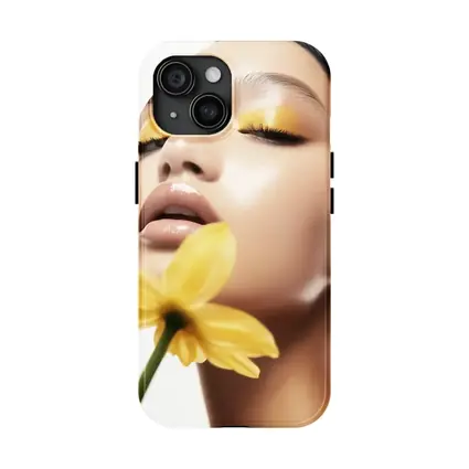 Woman Yellow Eye Makeup Flower Beauty