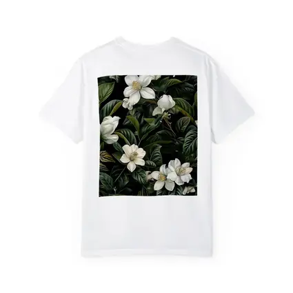 White Magnolia Flowers Dark Green Botanical