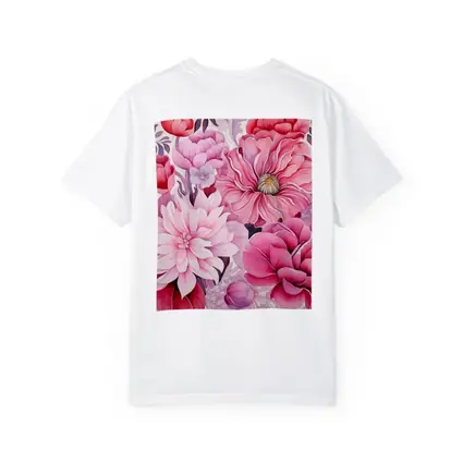 Pink Peonies Dahlias Floral Watercolor Art