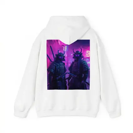 Neon Samurai Warriors Dark Cyberpunk City Street