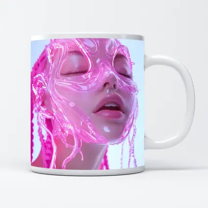 Pink Futuristic Transparent Face Mask Woman