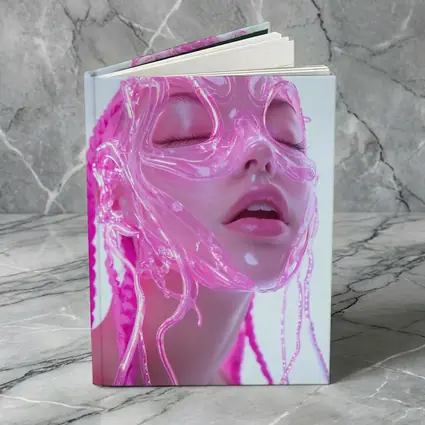 Pink Futuristic Transparent Face Mask Woman