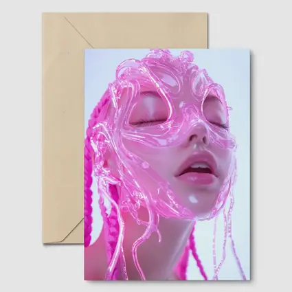 Pink Futuristic Transparent Face Mask Woman