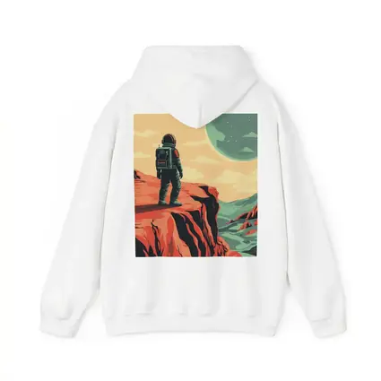 Astronaut Standing On Red Planet Cliff