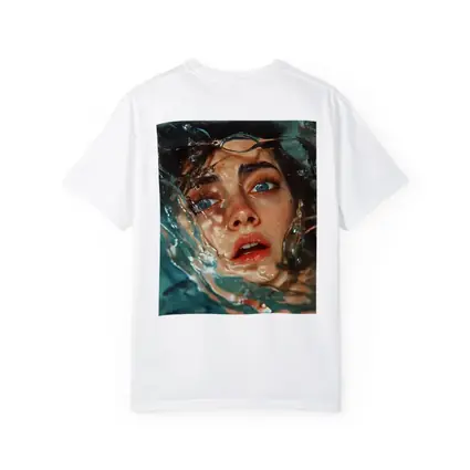 Woman Emerging From Blue Water Portrait