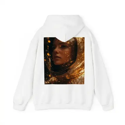 Woman Astronaut Golden Cosmic Glitter Portrait