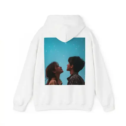 Couple Gazing Up at Starry Blue Sky