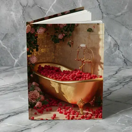 Gold Bathtub Roses Raspberries Luxury Interior