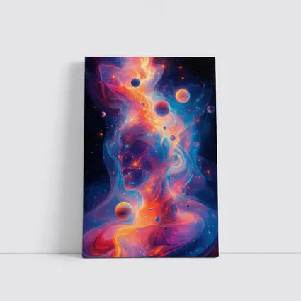 Cosmic Human Figure Swirling Nebula Space Art