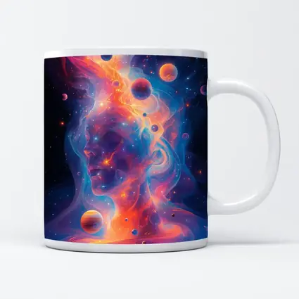 Cosmic Human Figure Swirling Nebula Space Art
