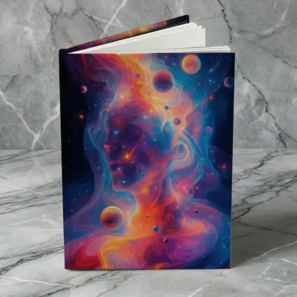 Cosmic Human Figure Swirling Nebula Space Art