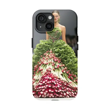 Fashion Model Wearing Vegetable Gown Runway