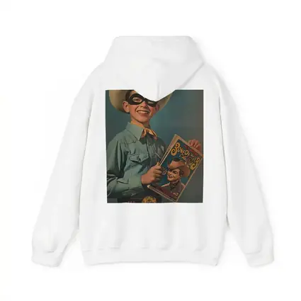 Retro Boy Cowboy Mask Comic Book Art