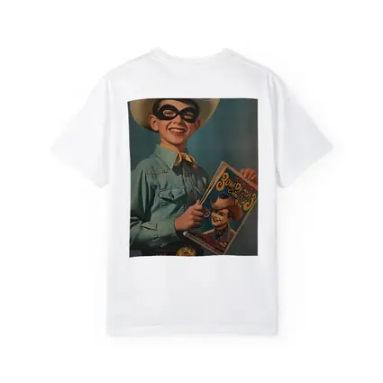 Retro Boy Cowboy Mask Comic Book Art