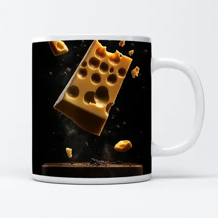 Swiss Cheese Block Floating Dark Background
