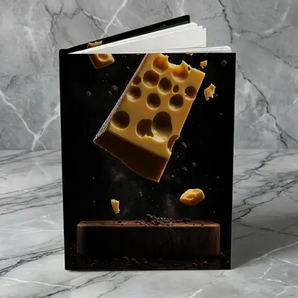 Swiss Cheese Block Floating Dark Background