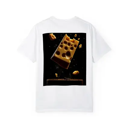 Swiss Cheese Block Floating Dark Background