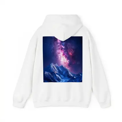 Milky Way Galaxy Over Snowy Mountain Night