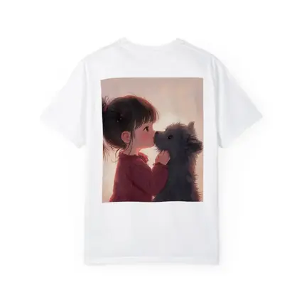 Little Girl and Puppy Anime Art