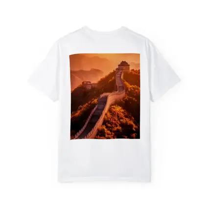 Great Wall of China Golden Sunset Mountains