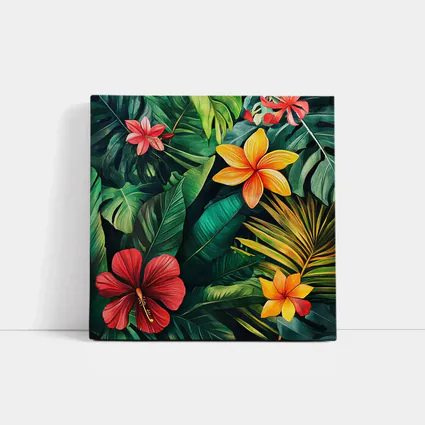 Tropical Hibiscus Plumeria Flowers Lush Jungle