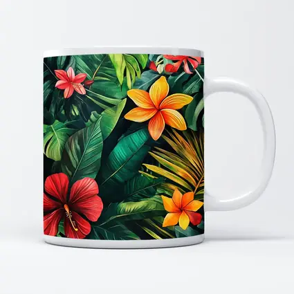 Tropical Hibiscus Plumeria Flowers Lush Jungle