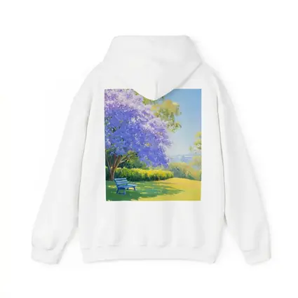 Jacaranda Tree Park Bench Oil Painting